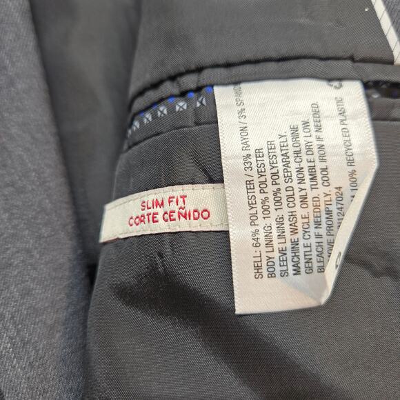 Merona Men's Blazer XL Extra Large Gray Suit Coat 2 Button Sport Jacket 46 - Picture 6 of 8